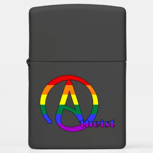 Atheist Gay Pride Flag LGBT GSD Identity Belief Zippo Lighter