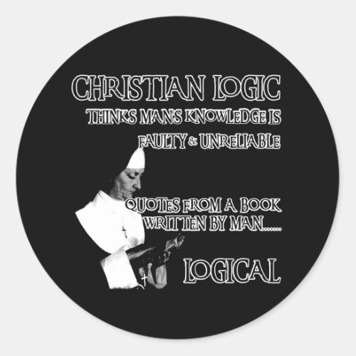 Atheist humor classic round sticker
