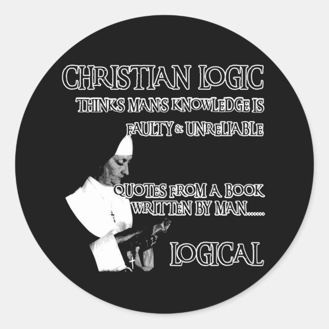 Atheist humor classic round sticker (Front)