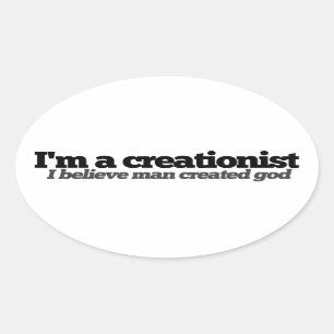 Atheist humor oval sticker