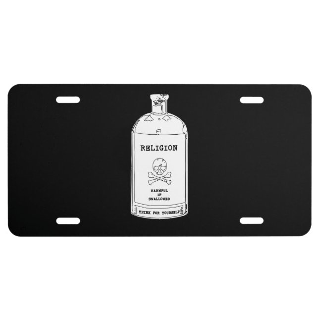 Atheist license plate - Religion is Poison (Front)