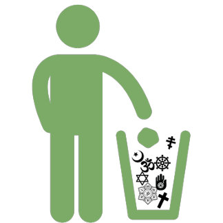 Atheist Minimalist Toss Out Religion Green T-Shirt