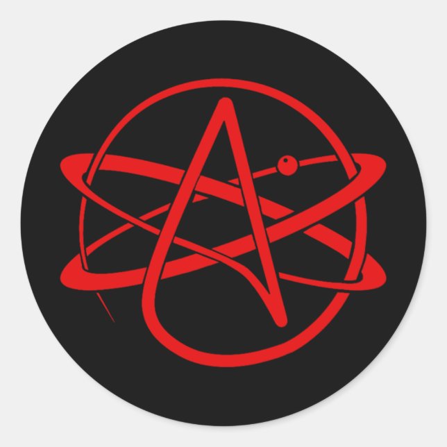 Atheist New Logo Red Classic Round Sticker (Front)