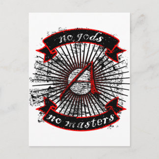 Atheist No Gods, No Masters Postcard