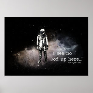 Atheist poster.  I see no god up here Poster