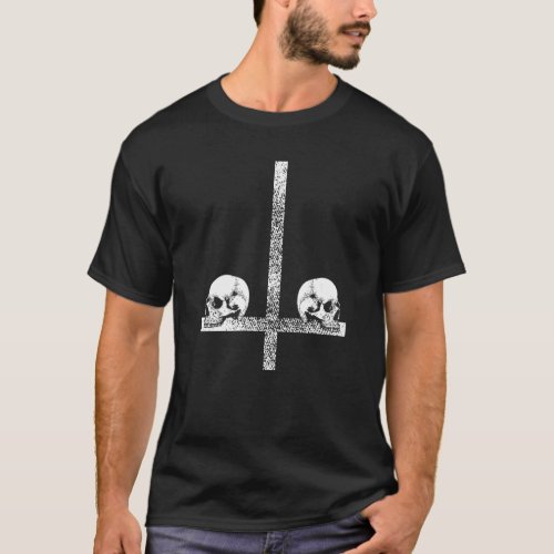 Atheist Satanic Inverted Cross Lucifer Satanic Cro T_Shirt