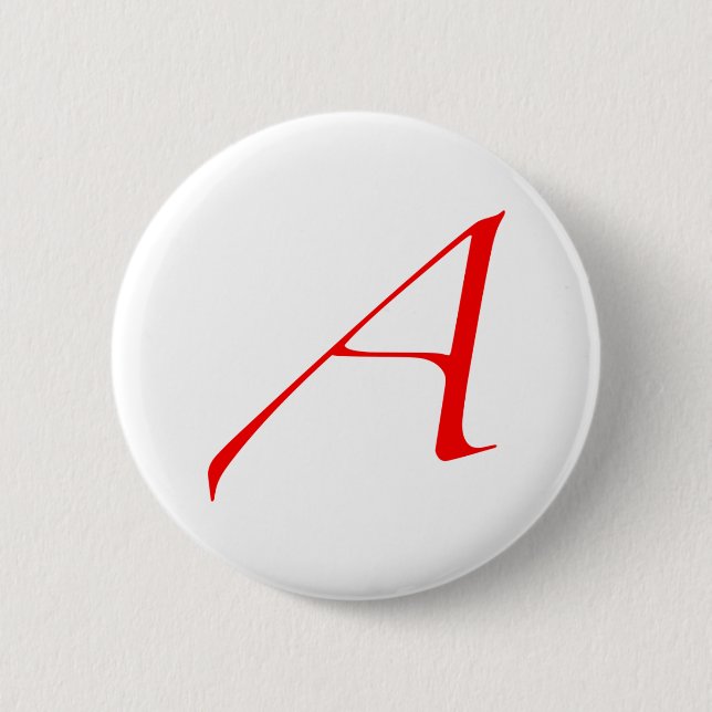 Atheist Scarlet Letter Button (Front)