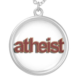 atheist silver plated necklace