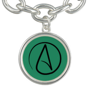 Atheist symbol: black on green bracelet