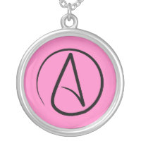 Atheist symbol: black on light pink