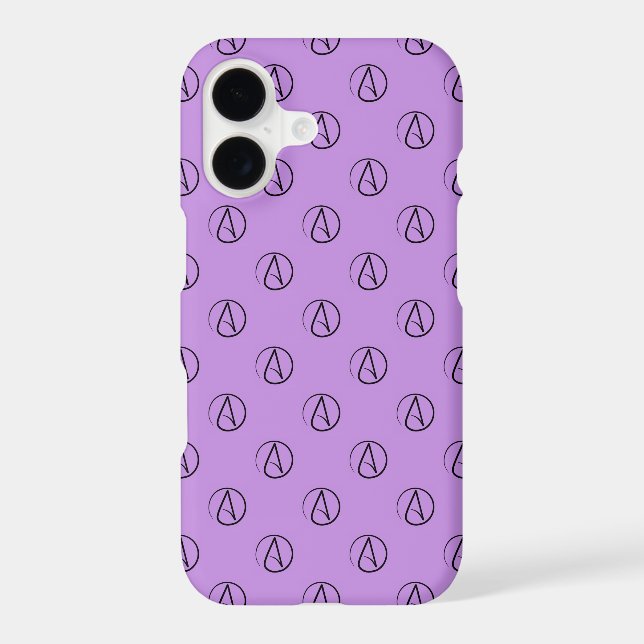 Atheist symbol: black on lilac Case-Mate iPhone case (Back)