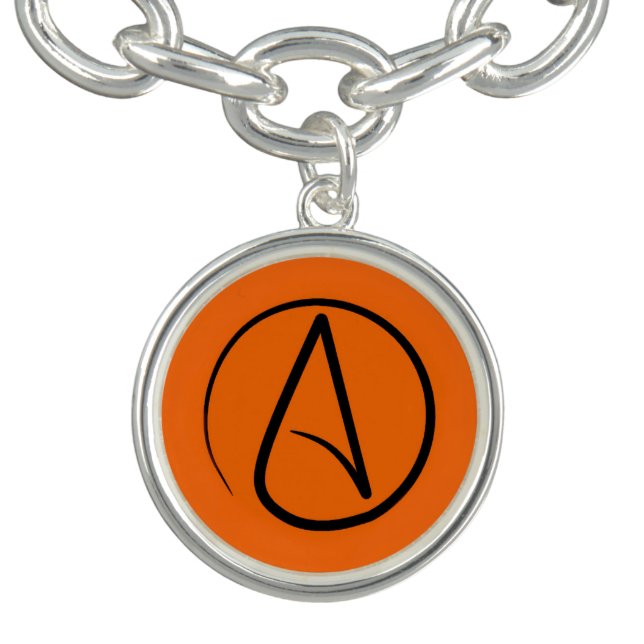 Atheist symbol: black on orange bracelet (Design)