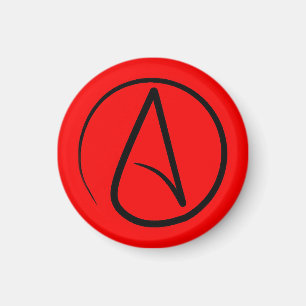 Atheist symbol: black on red magnet