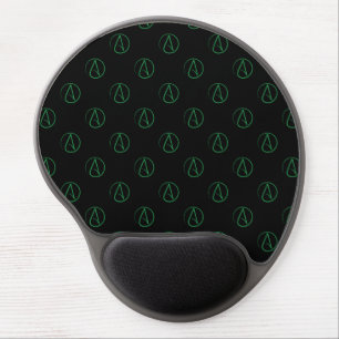 Atheist symbol: Green on black Gel Mouse Pad