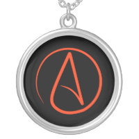 Atheist symbol: orange on black
