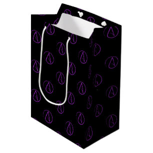Atheist symbol: purple on black medium gift bag