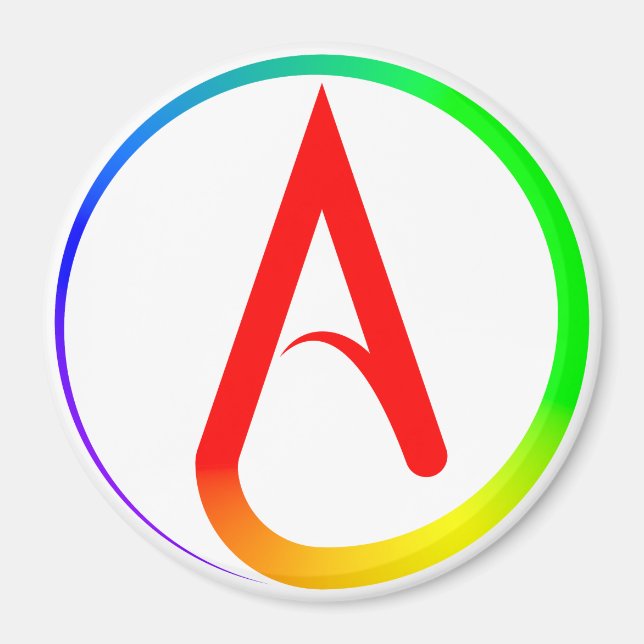 Atheist Symbol Rainbow Magnet (Front)