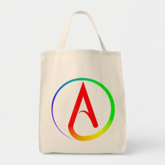 Atheist Symbol Rainbow Tote Bag