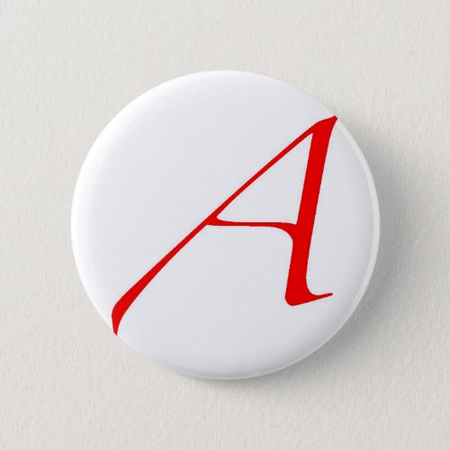Atheist Symbol Red A Pinback Button