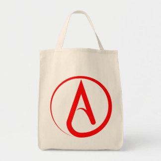 Atheist Symbol Red Tote Bag