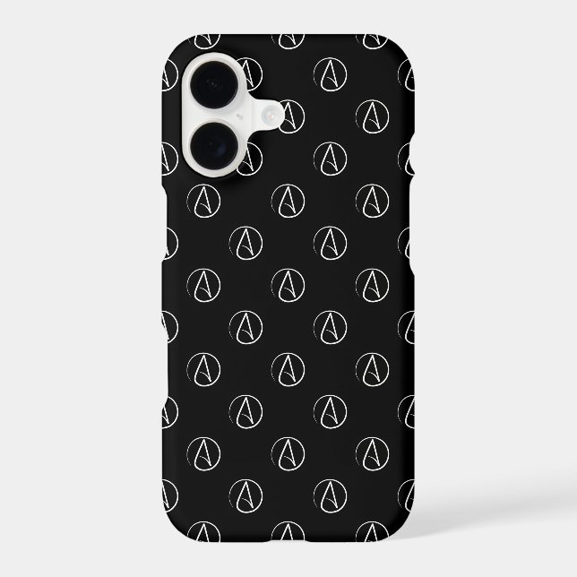 Atheist symbol: white on black Case-Mate iPhone case (Back)