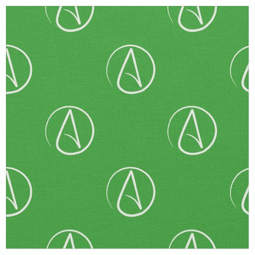 Atheist symbol: white on green fabric