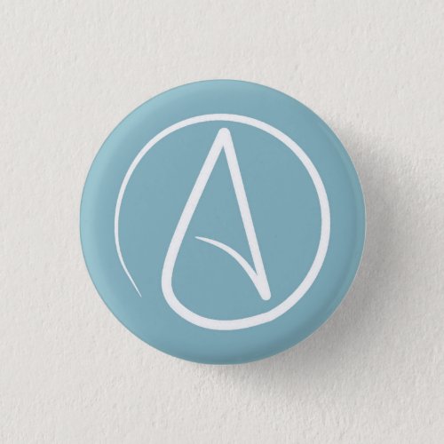Atheist symbol white on grey_blue button