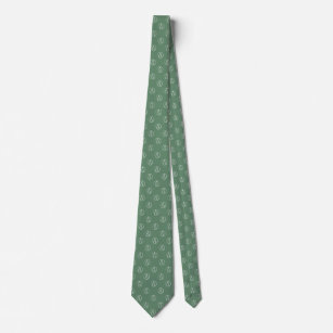 Atheist symbol: white on sage green neck tie