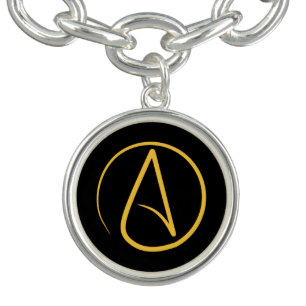 Atheist symbol: yellow on black bracelet