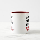 Atheist wine club Two-Tone coffee mug (Center)