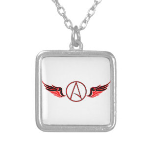Atheist Wings Silver Plated Necklace