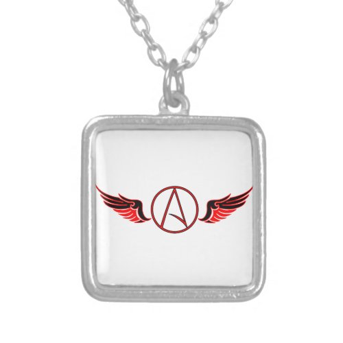 Atheist Wings Silver Plated Necklace