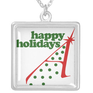 Atheist Xmas Tree Silver Plated Necklace