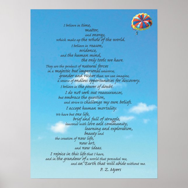 Atheists' Creed Poster (Front)