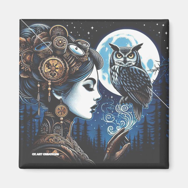 Athena and her owl Magnet (Front)