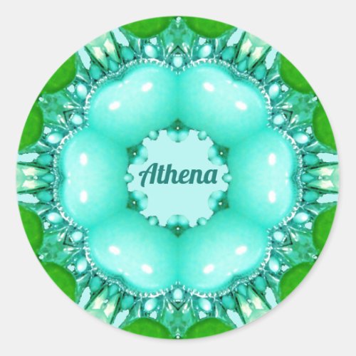 ATHENA  Bright Abstract Pattern  Personalized  Classic Round Sticker