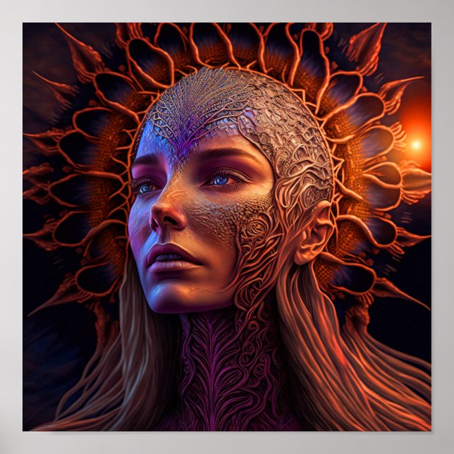 Athena - Female Greek Goddess Wall Art Print (Front)