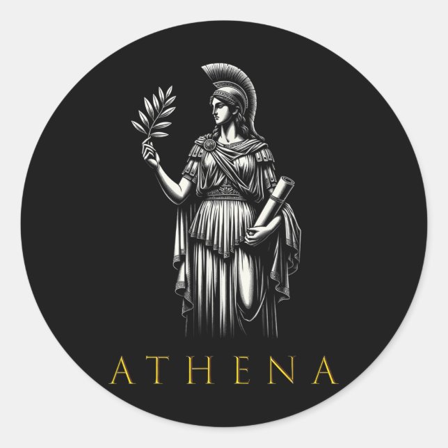 Athena Goddess Of Wisdom And War  Classic Round Sticker (Front)