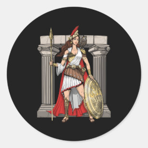 Athena Greek Goddess Of Wisdom Ancient Greece Myth Classic Round Sticker