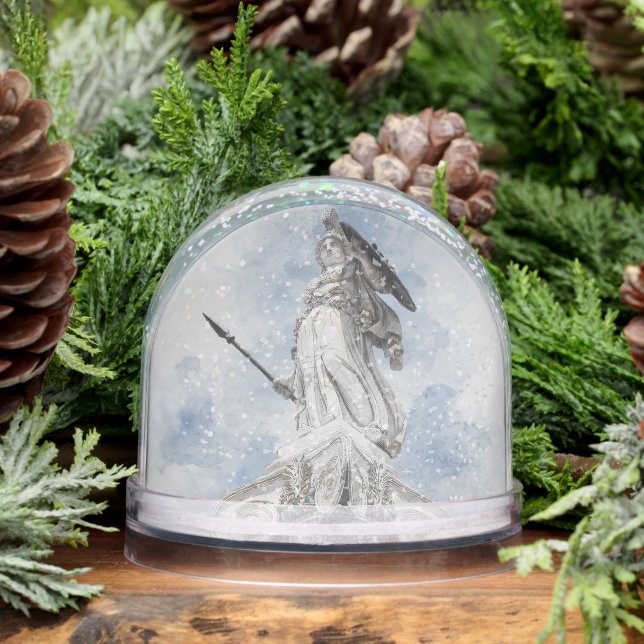 Athena Greek Goddess Statue | Ancient Greek Snow Globe (Winter)