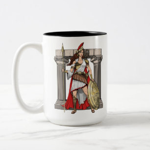 Athena Greek Goddess Two-Tone Coffee Mug