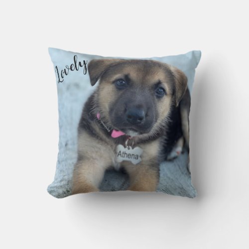 Athena Lovely pup Throw Pillow