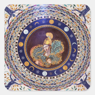 Athena mosaic in the Vatican Museums Square Sticker