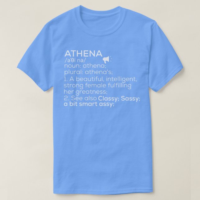 Athena Name Athena Definition Athena Female Name A T-Shirt (Design Front)