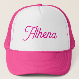 Athena Name Hat Girl Classic Black and White Cap