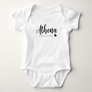 Athena Name Reveal Meaning Minimal Modern Script Baby Bodysuit