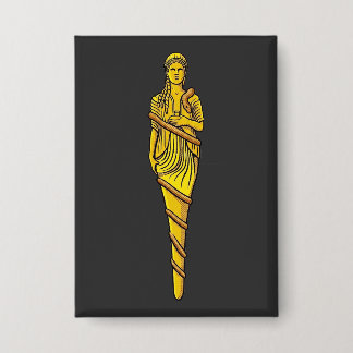 Athena Odyssey Pop Art Mythology Goddess Serpent Button