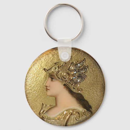 ATHENA PORTRAIT WITH GOLDEN HELMET AND GRYPHONS KEYCHAIN