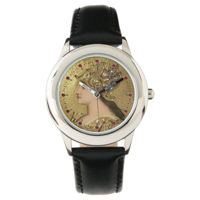 ATHENA PORTRAIT WITH GOLDEN HELMET,GRYPHONS, RUBY WATCH (Front)