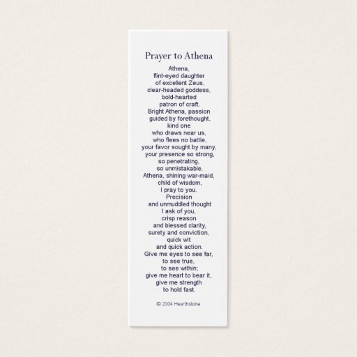 Customizable Athena Prayer Card Business Card